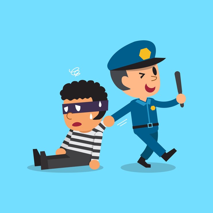 Polisi dan pencuri kartun