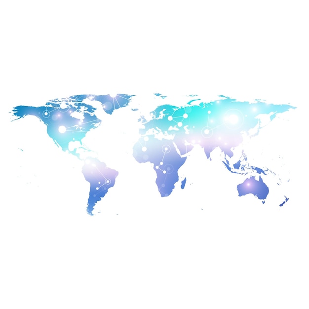 political world map geometric graphic background communication big data complex with compounds persp