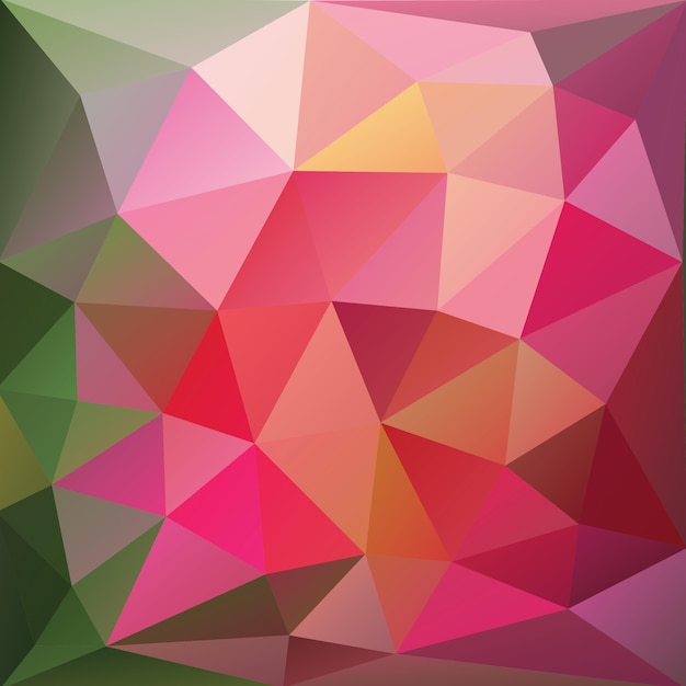 Polygonal Background with Rosy shades and Leafy touch.