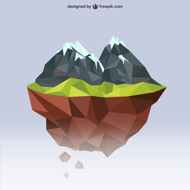Vector polygonal mountains