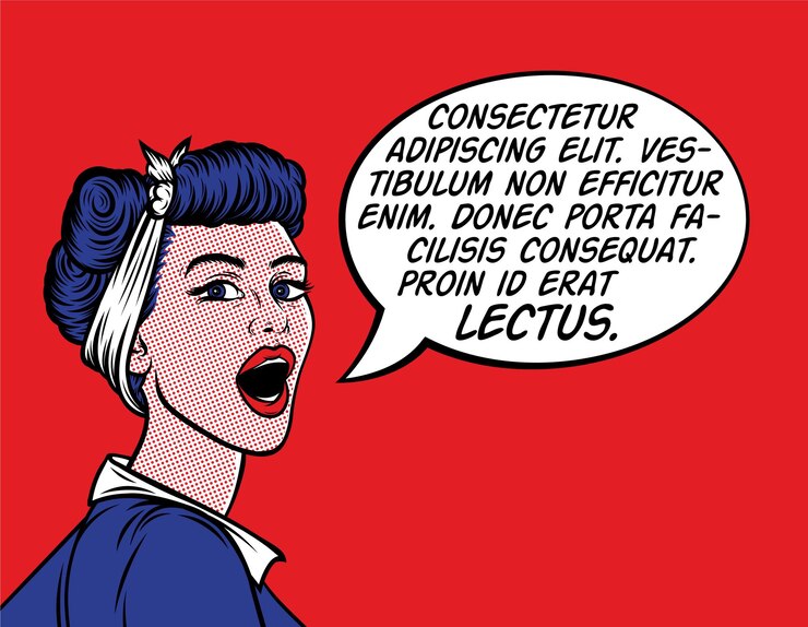 Pop Art Comics Background Sad Woman with Speech Bubble Retro Beautiful Girl Style 1960s Yellow B