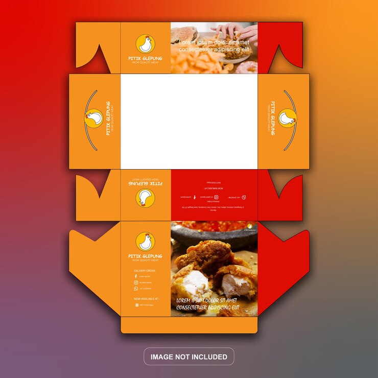 Vector portable packaging box die cut vector template