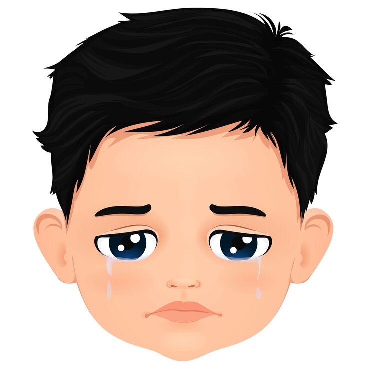 portrait of sad or crying child