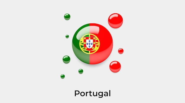 Portugal flag glossy bubbles icon vector illustration