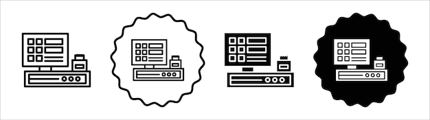POS system icon symbol set collection POS system simple vector sign bundle