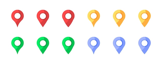 Position point icons collection Flat style Vector icons