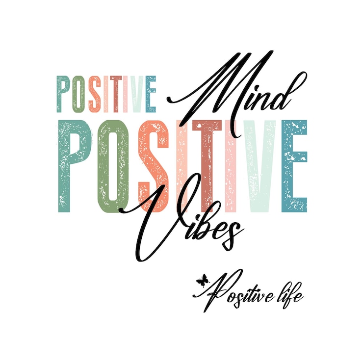 Vector positive affirmations life mind vibes