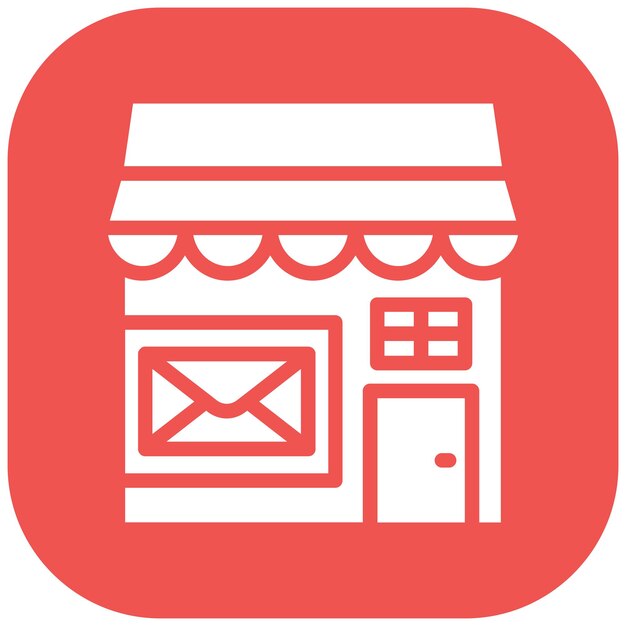 Post Office vector icon illustration of Shops and Stores iconset
