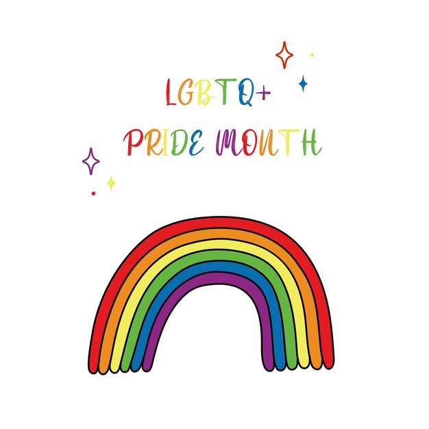 Postcard for pride month LGBTQ community symbol Rainbow