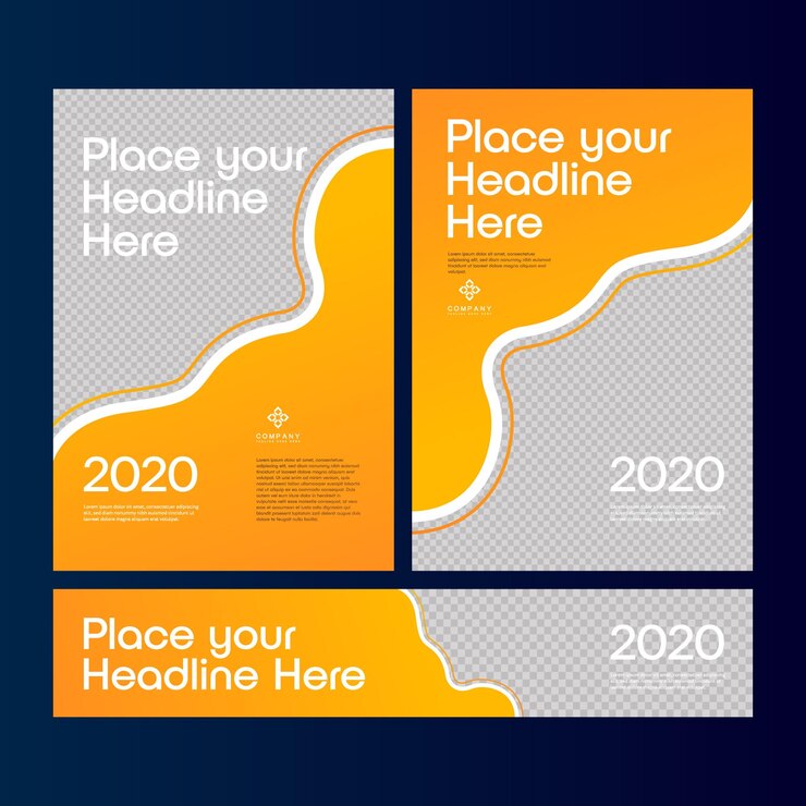 Vector poster and banner design with vector flat illustration