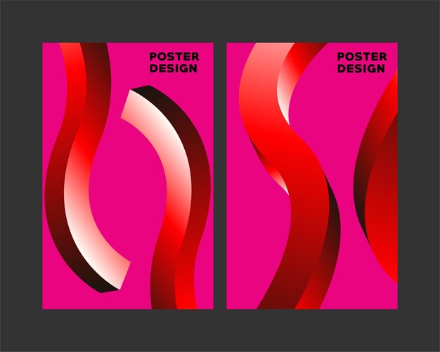 Poster design 3d abstract background shape gradient design