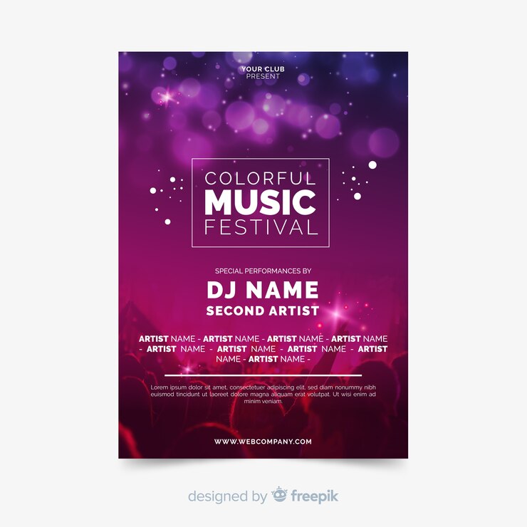 Vector poster festival musik dengan foto