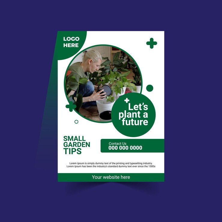 Vector poster for plant care design template