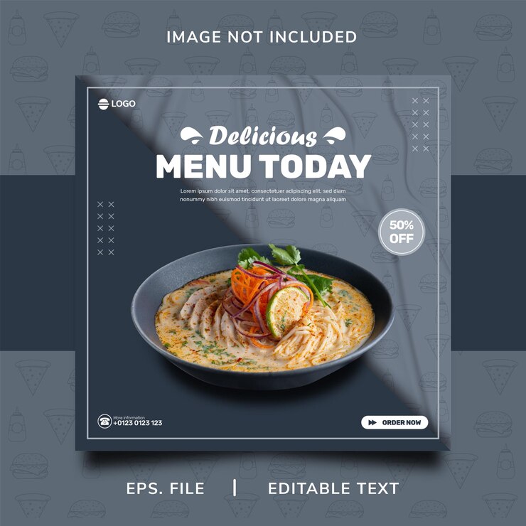 poster makanan penjualan promosi media sosial dan desain templat postingan spanduk instagram