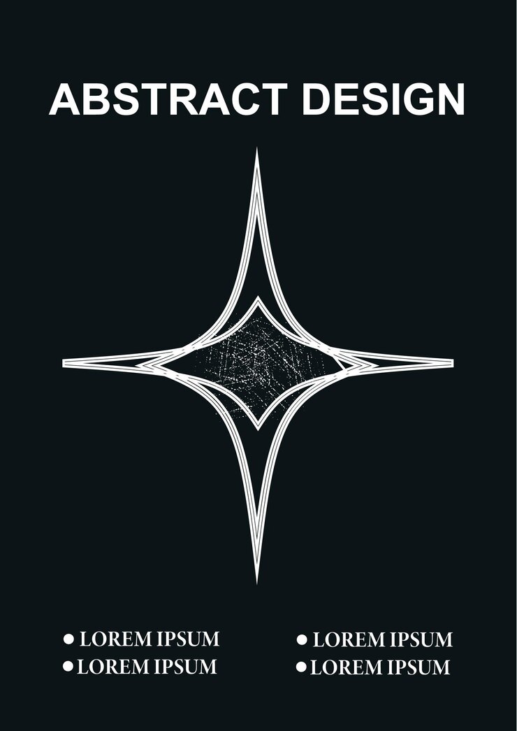 Poster of an abstract white star on a dark background