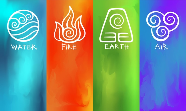 Vector poster portrays classical elements