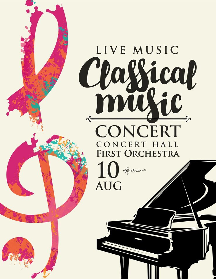 Vector poster untuk festival musik klasik