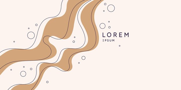 poster with dynamic waves vector illustration in minimal style abstract background