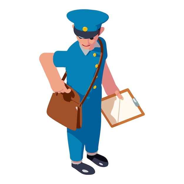 postman icon isometric of postman vector icon for web design isolated on white background