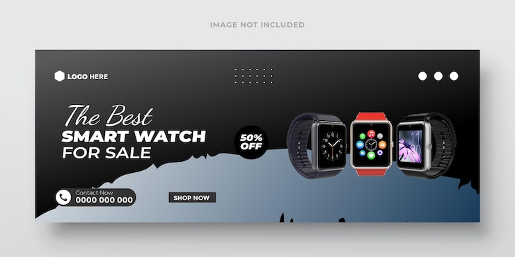 Vector power bank post and watch design template