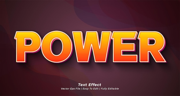 Power text effect editable 3d text style
