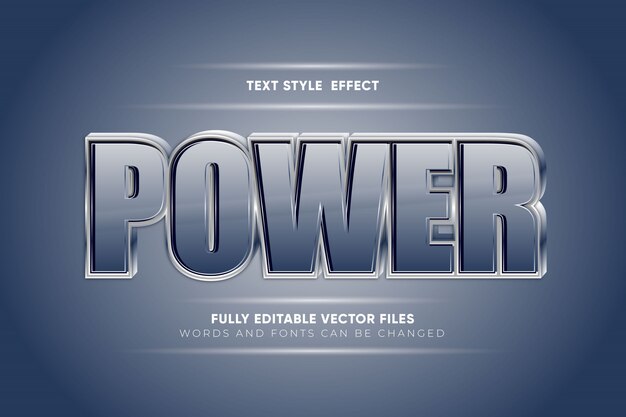 power text style effect vector