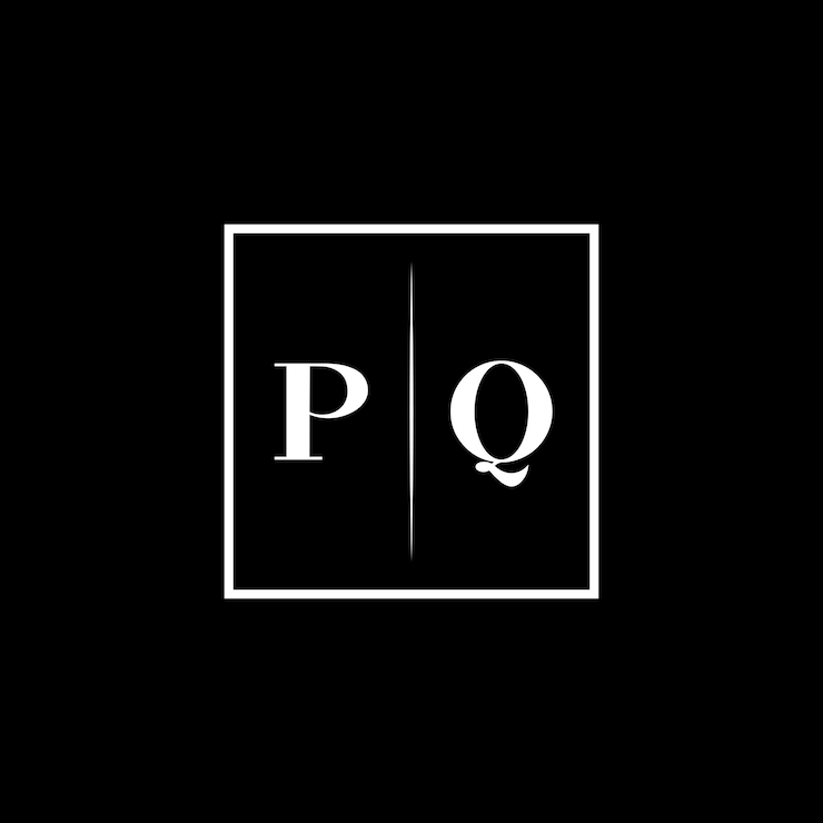 Vector pq minimalist typography logo