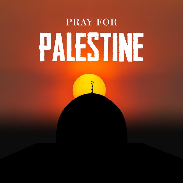Pray for Palestine banner vector illustration