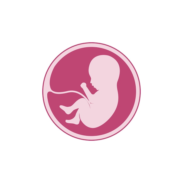 pregnant baby fetus logo icon flat illustration