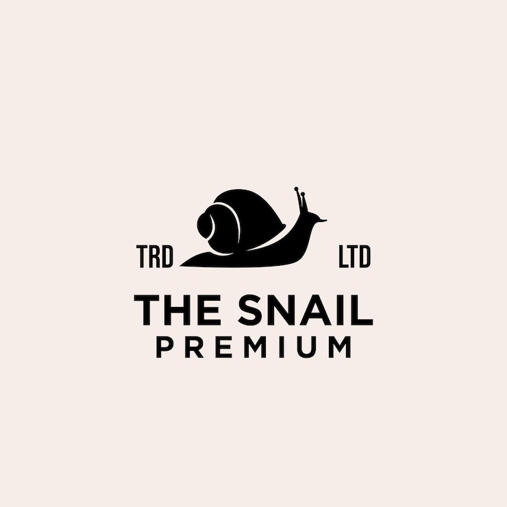 Vector premium black snail vector logo design