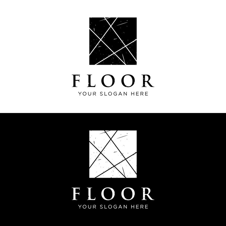 Premium classic parquet wood floor tile or ceramic logo design