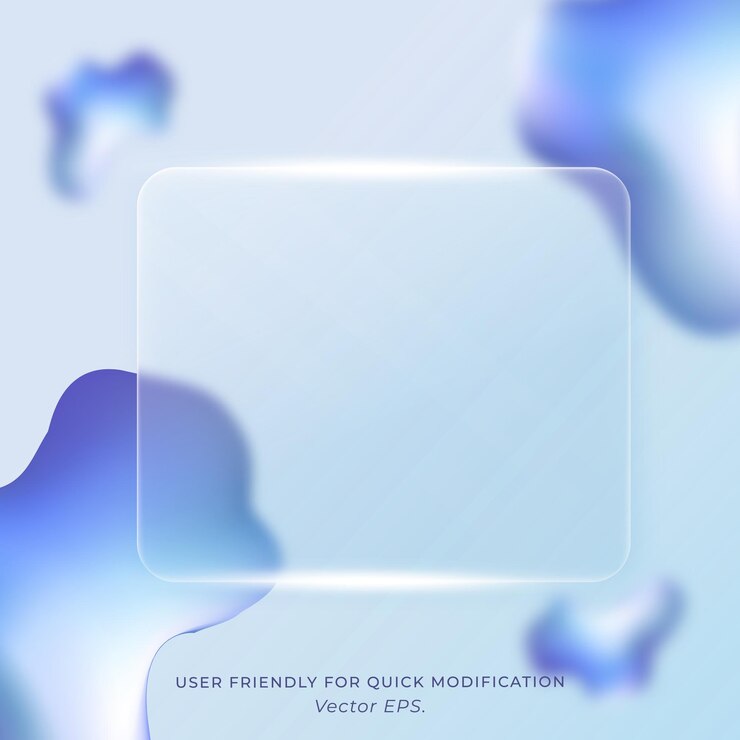 Vector premium editable background soft blue gradient glassmorphism vector