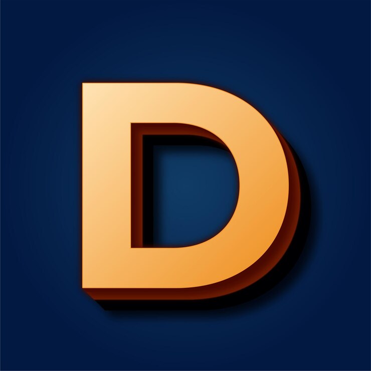 Vector premium rich blue background featuring sophisticated gold letter d icon