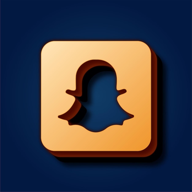 Premium Rich Blue Background Featuring Sophisticated Gold Snapchat Icon