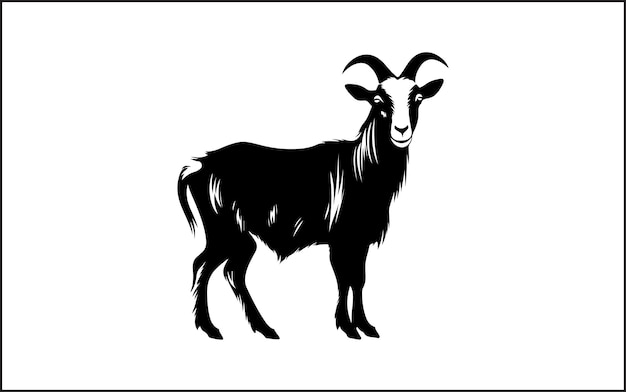 Premium Vector Simple goat silhouette vector in isolated white background Goat silhouettes set