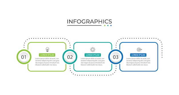 Presentation business infographic template with 3 options Vector illustration