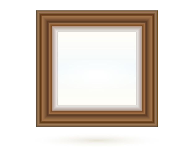 presentation square picture frame design with shadow on transparent background