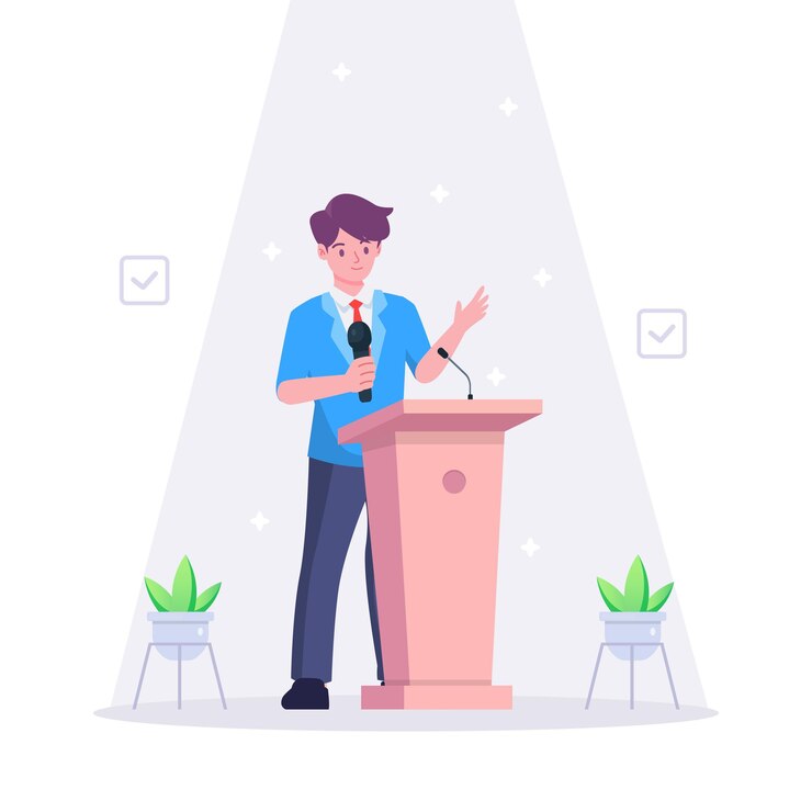 Vector presidential election speech illustration