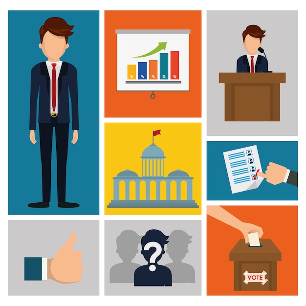 Presidents day concept with icon design, vector illustration 10 eps graphic.