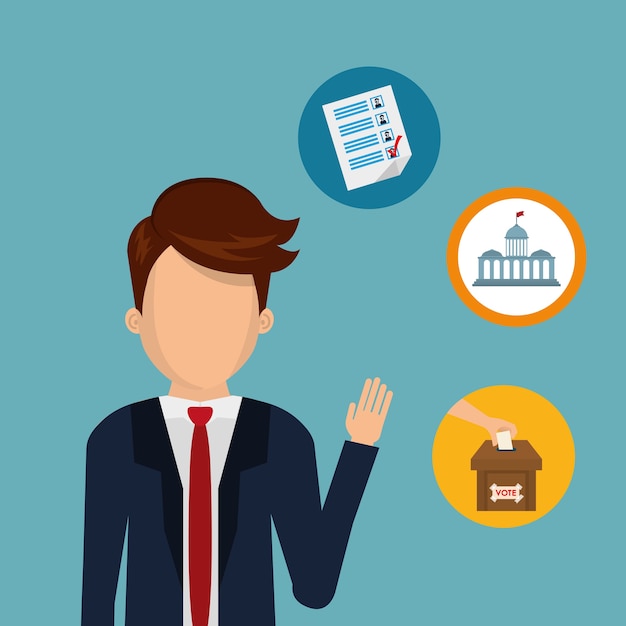 Presidents day concept with icon design, vector illustration 10 eps graphic.