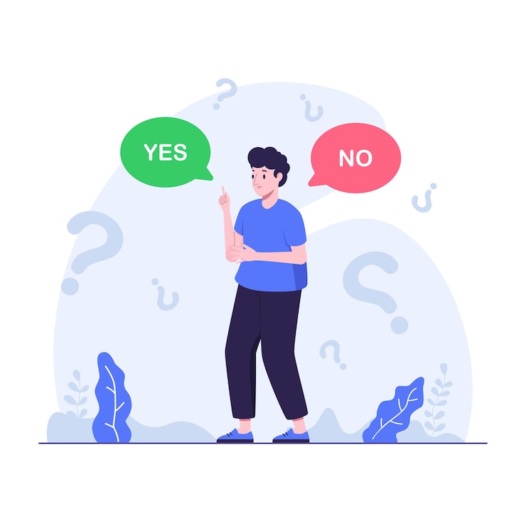 Vector pria bingung dalam membuat keputusan
