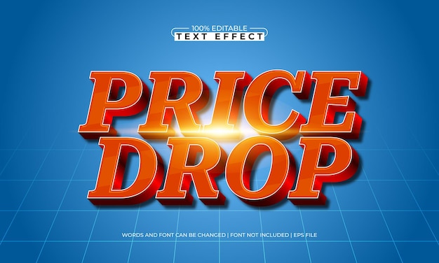 price drop editable text effect with a promo and sale text style