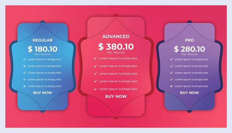 Price table modern price list design