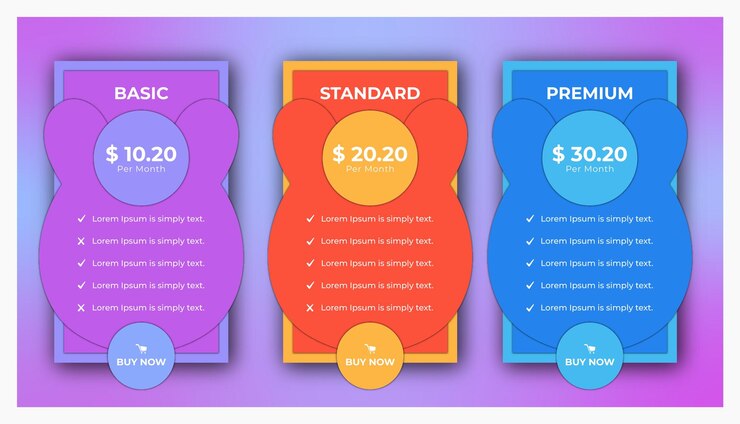 Pricing table design template