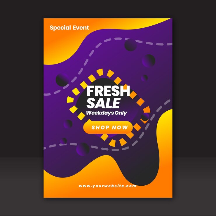 Vector print banner promotion modern outline gradient design
