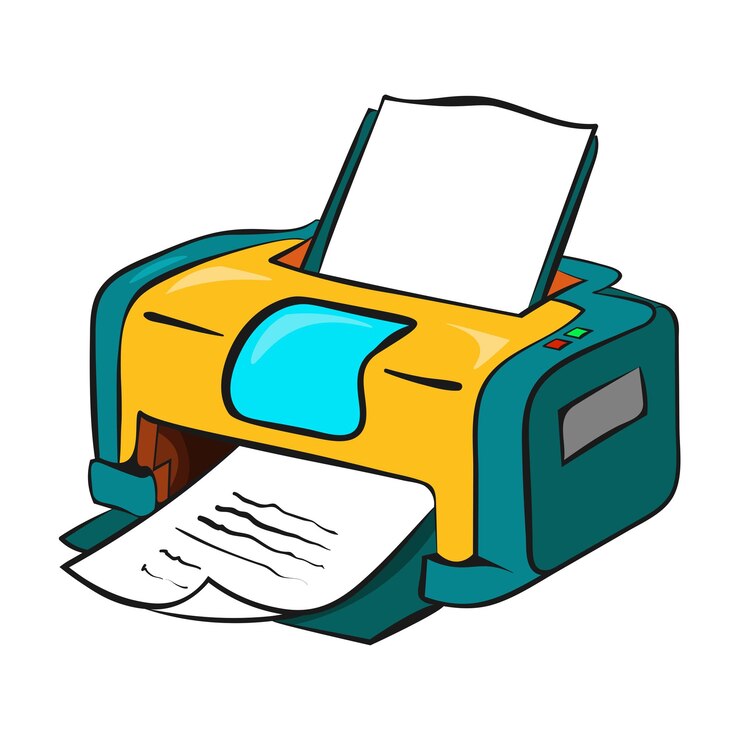 Vector printer flat style isometric vector illustration