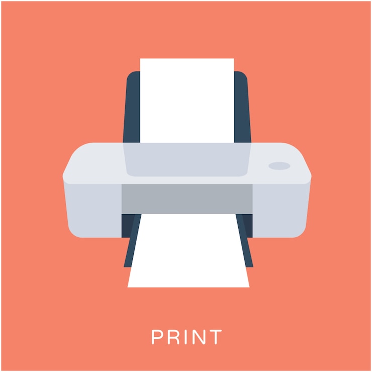 Vector printer flat vector icon