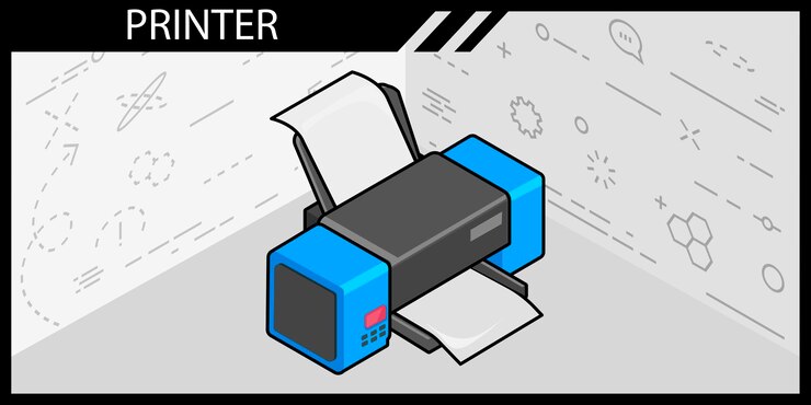 Vector printer isometric design icon vector web illustration 3d colorful concept