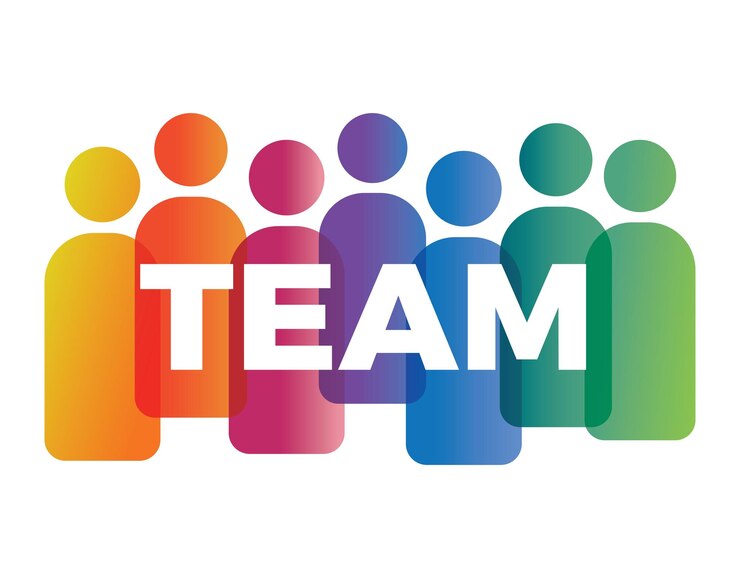 PrintTeam concept image template made from man and woman people icons with white team text Vector
