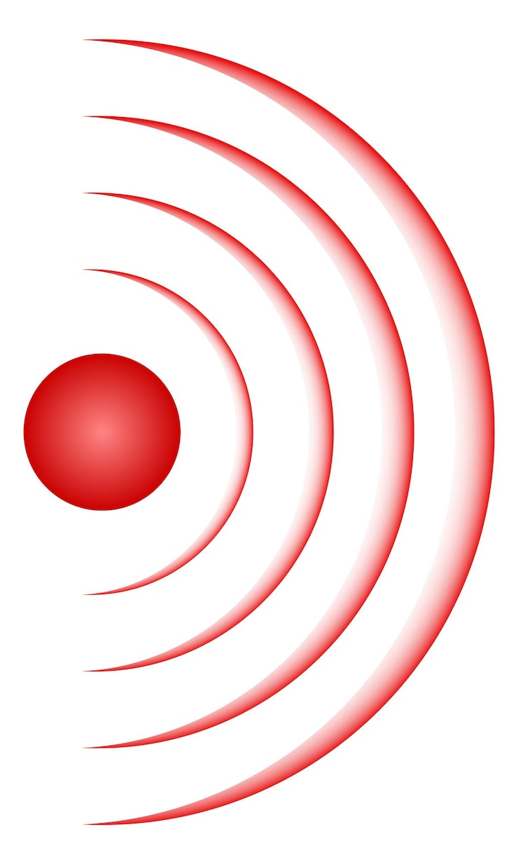 Vector problem point with pain waves red ache spot